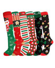 6 Pairs Of High-Elastic Breathable Calf Compression Socks For Sports and Fitness