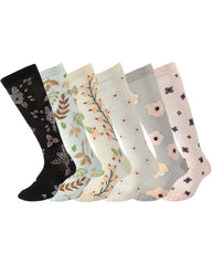 6 Pairs Of High-Elastic Breathable Calf Compression Socks For Sports and Fitness