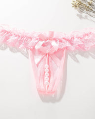 Lace Crotchless Massage Pearl Sexy Thong