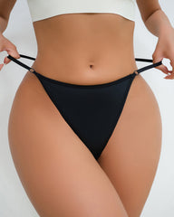 Sexy Gold Rhinestone Letter Chain Thongs