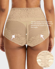 3-Pack High-Waist Lace V-Shaped Breathable Tummy-Control Panties