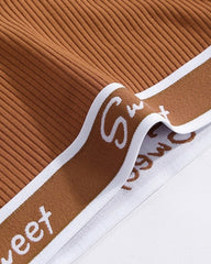 Yoga Letter Tape Contrast Bra and Boxer Briefs Casual Sports Set