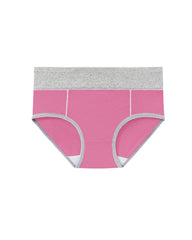 Women's Mid-Rise Colorblock Plus Size Cotton Butt Lifting Waist Briefs