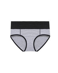 Women's Mid-Rise Colorblock Plus Size Cotton Butt Lifting Waist Briefs