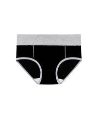 Women's Mid-Rise Colorblock Plus Size Cotton Butt Lifting Waist Briefs