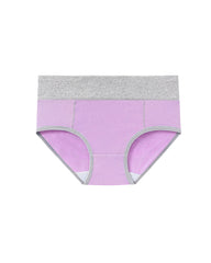 Women's Mid-Rise Colorblock Plus Size Cotton Butt Lifting Waist Briefs