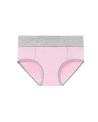 Women's Mid-Rise Colorblock Plus Size Cotton Butt Lifting Waist Briefs