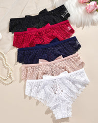 Sexy Bow Lace Breathable Hollow Comfortable Panties