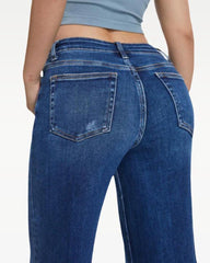 Mid-Rise Loose Stretch Wide-Leg Jeans