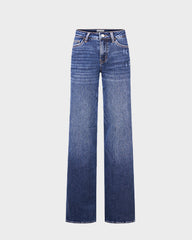 Mid-Rise Loose Stretch Wide-Leg Jeans