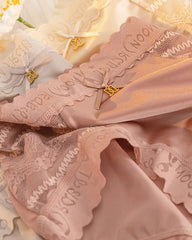 Mid-Rise Antibacterial Crotch Breathable Seamless Lace Satin Briefs