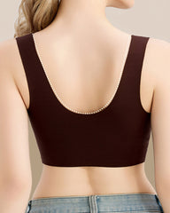 Solid Color No-Wire Seamless Push-Up Casual Vest Bra