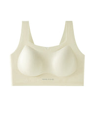 Solid Color No-Wire Seamless Push-Up Casual Vest Bra