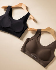 Solid Color No-Wire Seamless Push-Up Casual Vest Bra