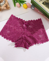 Women's Cotton Bottom Semi-Transparent Seamless Soft Lace Panties