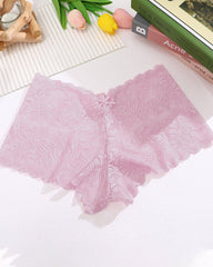 Women's Cotton Bottom Semi-Transparent Seamless Soft Lace Panties