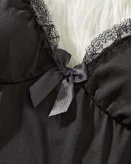 Sexy Lace Mesh See-Through Suspender Nightdress