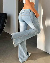 Low-Rise Slim-Fit High-Stretch Flared Jeans