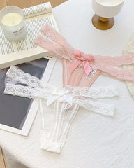 Sexy Colorblock Lace Low-Rise See-Through Mesh Thong