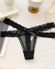 Sexy Colorblock Lace Low-Rise See-Through Mesh Thong