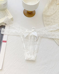 Sexy Colorblock Lace Low-Rise See-Through Mesh Thong