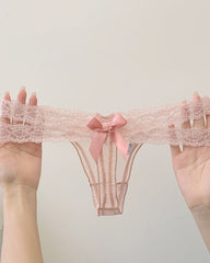 Sexy Colorblock Lace Low-Rise See-Through Mesh Thong