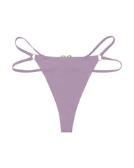 Seamless Double-Strap Heart Metal Ring Design Sexy Thong