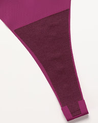 Seamless Double-Strap Heart Metal Ring Design Sexy Thong