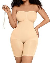Women's Seamless Tummy Control Body Shaper with Removable Straps