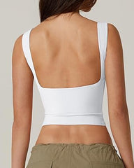Women's Sexy Solid Color Seamless Backless Sleeveless Short Vest