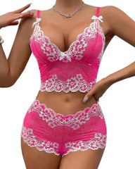 Sexy Lace Colorblock Underwear Set