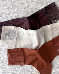 Sexy Lace Colorblock Seamless Thong