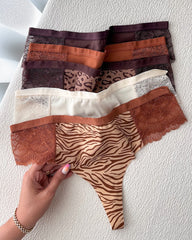 Sexy Lace Colorblock Seamless Thong