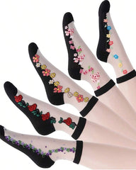 5-pack Women's Floral Jacquard Socks