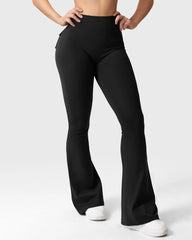Women's Tummy Control Butt Lifting Pocket Flare Tight Yoga Pants