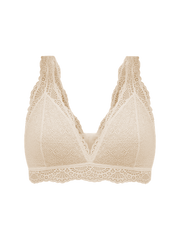 Women's Deep V Knitted Lace Bra