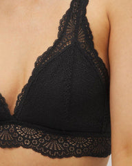 Women's Deep V Knitted Lace Bra