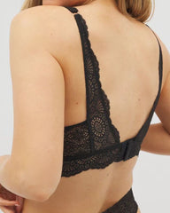 Women's Deep V Knitted Lace Bra