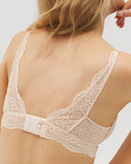 Women's Deep V Knitted Lace Bra