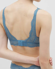 Women's Deep V Knitted Lace Bra