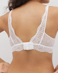 Women's Deep V Knitted Lace Bra