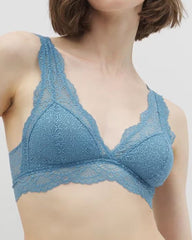 Women's Deep V Knitted Lace Bra