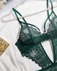 Sexy Lace Suspenders With Heart Ring Decoration One-Piece Pajamas