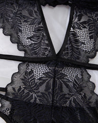 Sexy Lace Suspenders With Heart Ring Decoration One-Piece Pajamas