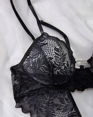 Sexy Lace Suspenders With Heart Ring Decoration One-Piece Pajamas