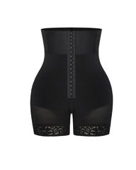 High-waisted Tummy-controlling, Hip-lifting Shapewear Shorts With Zippered Crotch