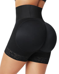 High-waisted Tummy-controlling, Hip-lifting Shapewear Shorts With Zippered Crotch