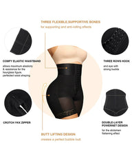 High-waisted Tummy-controlling, Hip-lifting Shapewear Shorts With Zippered Crotch