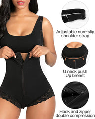 Women Shapewear Tummy Control Fajas Colombianas Body Shaper Zipper Open Bust Bodysuit
