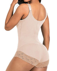 Women Shapewear Tummy Control Fajas Colombianas Body Shaper Zipper Open Bust Bodysuit